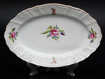 Блюдо овальное 26см "Мейсенский букет"