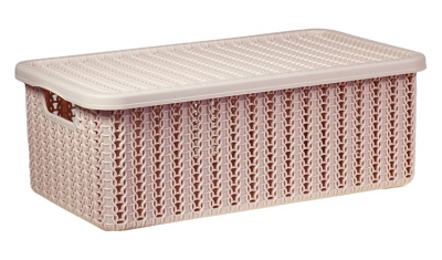 Коробка ВЯЗАНИЕ 3л с крышкой Чайная роза  95x150x270мм