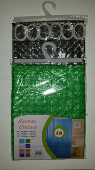 Штора для ванной  3D с кольцами