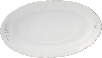 Блюдо овал. 21см "Сер. орнамент, плат."
