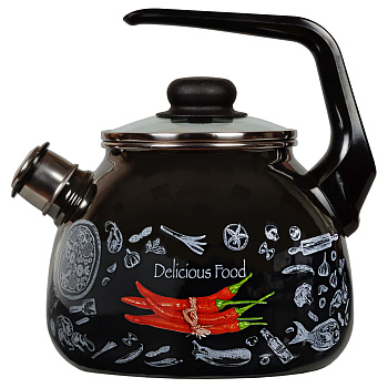 Чайник эмал.  "Chilli" 3л со свистком Чайник эмал.  "Chilli" 3л со свистком