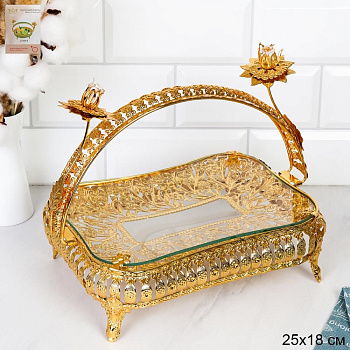 Ваза для фруктов Элит Корзина 25*18см стекло металл