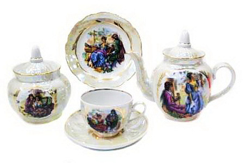 Сервиз чайный 20пр. "Перламутровый"   ф.Гранатовый