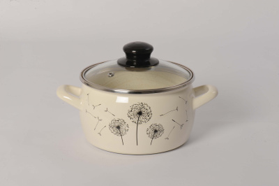 Кастрюля эмал.  "Одуванчик" 2.4л 16см