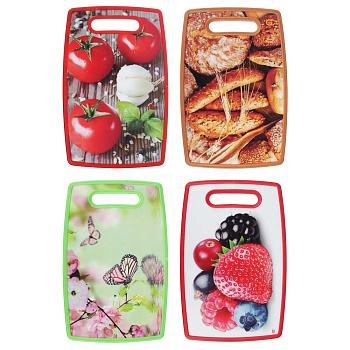 Доска разделочная пластик 20*30*1.2см 4дизайна