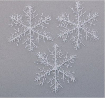 Набор декоративных снежинок d14см 3шт