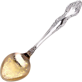 Ложка чайная  "Тройка" золот. худож. роспись Ложка чайная  "Тройка" золот. худож. роспись