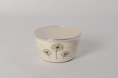 Миска эмал. с пласт. крышкой "Одуванчик" 1.7л 16см