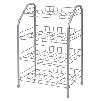 Этажерка для обуви матовый серый 4полки 46*28*70см разборная полка 18см