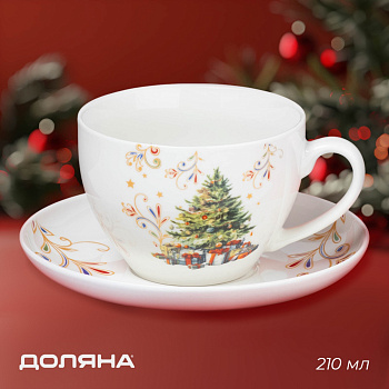 Пара новогодняя чайная «Волшебное дерево» 210мл 15см под.уп.