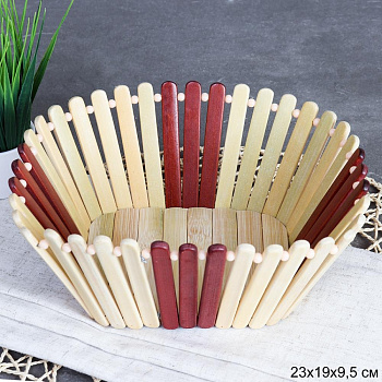 Корзина прямоугольная 23х19см бамбук