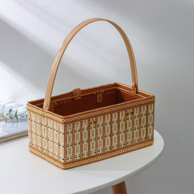 Корзина для хранения  Nature 24x14x10.5см  бамбук дерево металл пластик