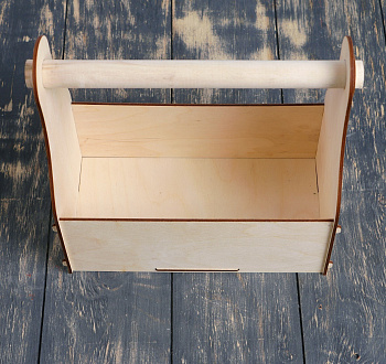 Кашпо деревянное 24.5*13.5*9.5/25см Стелла Клик с ручкой