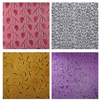 Пленка самоклеящаяся  45см*8м, ПВХ,  блестящая "Цветы" 4 дизайна