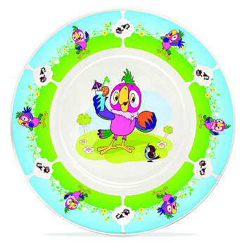 Тарелка 20см стекло "Попугай Кеша"