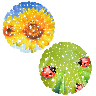 Коврик в раковину противоскользящий d28см "Яркий" 2вида  пвх