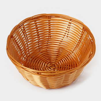Корзинка для фруктов и хлеба «Плетёнка» 17х7см   плетёная коричневая