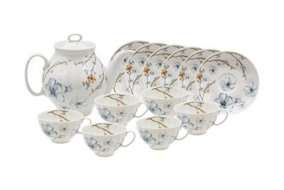 Сервиз чайный 13 пр. "Мгновения весны" ф.Белый лебедь