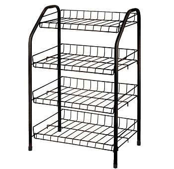 Этажерка для обуви медный антик 4полки 46*28*70см разборная полка 18см