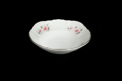 Салатник 13см "Бледные розы, отводка платина"