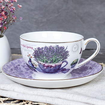 Пара чайная 250мл  "Лаванда"  без уп.