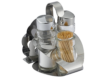 Набор д/специй 2р. 40мл, салфетница, емк. д/зубоч.