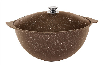 Казан для плова 9л антипр.покр. "Кофейный мрамор"  ст/крышка Казан для плова 9л антипр.покр. "Кофейный мрамор"  ст/крышка