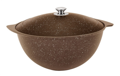 Казан для плова 9л антипр.покр. "Кофейный мрамор"  ст/крышка