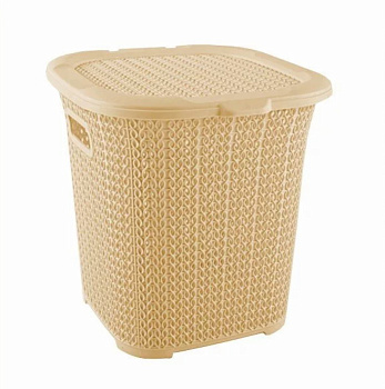 Многофункциональная корзина вязаный узор крем. 15л