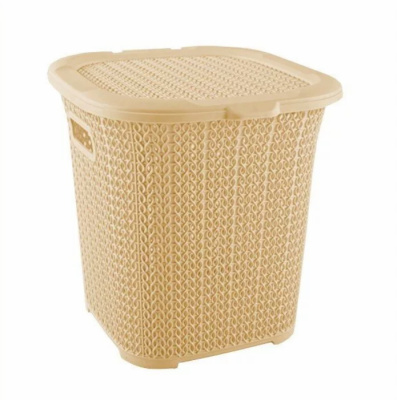 Многофункциональная корзина вязаный узор крем. 15л