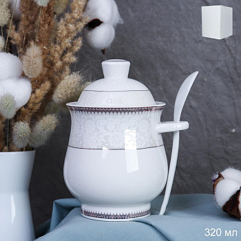 Сахарница 320мл с ложкой