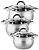 Набор кастрюль  нерж.  2.1л 16 см, 3.1л 18см, 4.1 л 20см
