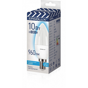 Лампа светодиодная   Свеча 10Вт E14 4000K 220-240В LED-C35-10W-E14-4K