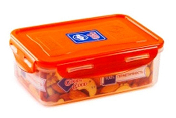 Контейнер гермет. цветная крышка 1.1л с защелками