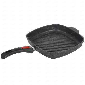 Cковорода-гриль квадратная  28см "Индукция Гранит" съемная ручка