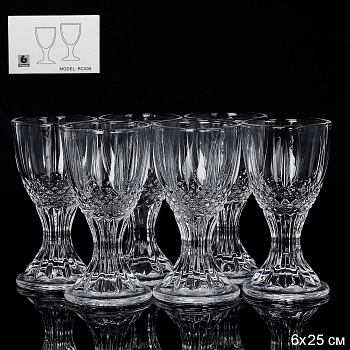 Набор рюмок 6шт 15мл фактурная