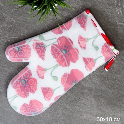 Варежка прихватка МАК силикон текстиль  30*18см