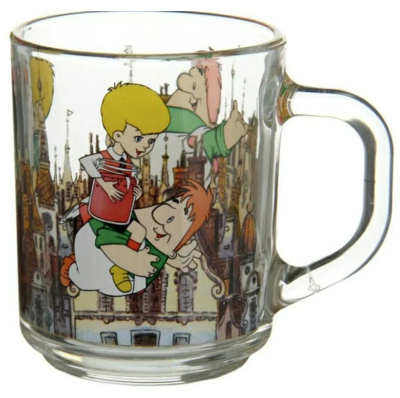 Кружка 200мл стекло "Малыш и Карлсон" (20)