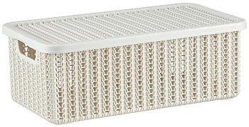 Коробка ВЯЗАНИЕ 6л с крышкой Белый 125x195x350