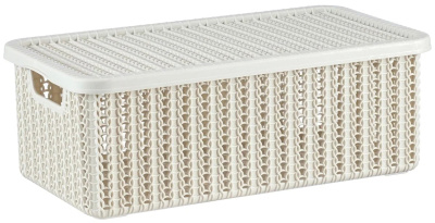 Коробка ВЯЗАНИЕ 6л с крышкой Белый 125x195x350