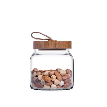 Банка с бамбук. крышкой ВУДИ 575мл