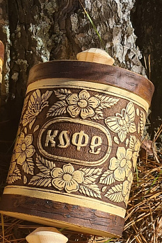 Туес банка Д8 "Ромашковое поле" кофе d8.5 h16.5см